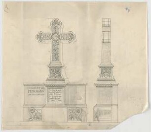 Thiersch, August ; München; Nordfriedhof, Grab Pechmann - Ansichten