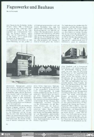 Faguswerke und Bauhaus