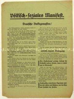 Aufruf des Völkisch-Sozialen Blocks zur Reichstagswahl am 4. Mai 1924