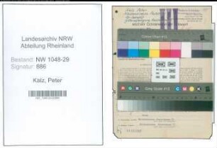 Entnazifizierung Peter Kalz , geb. 08.07.1888 (Beamter)