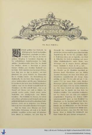 Christian Wenzinger und die Zeit des Rokoko in Freiburg.