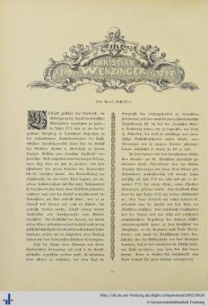 Christian Wenzinger und die Zeit des Rokoko in Freiburg.