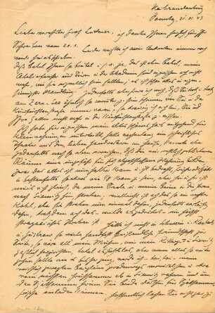 Brief an Graf Luckner v. 21.11.1943: Brief an Graf Luckner