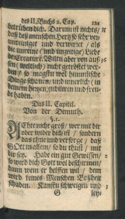 Das II. Capitel. Von der Demuth.
