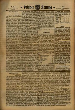 Dritte Ausgabe vom Samstag, den 01. April 1911.