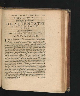 Disputatio XII. De Attentatis Et Supplicationibus. Respondit Daniel Klindtius.