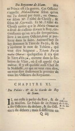 Chapitre XI. Du palais, & de la garde du Roy de Siam