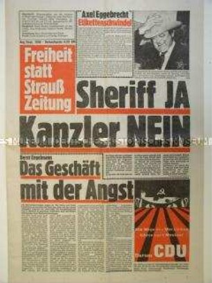 Sonderdruck zur Bundeskanzlerwahl 1980 gegen die Kanzler-Kandidatur von J. J. Strauß