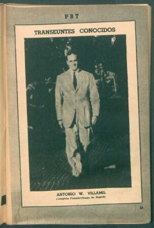 Antonio W. Villamil, campeón panamericano de espada - [Fotografía] : Transeúntes conocidos