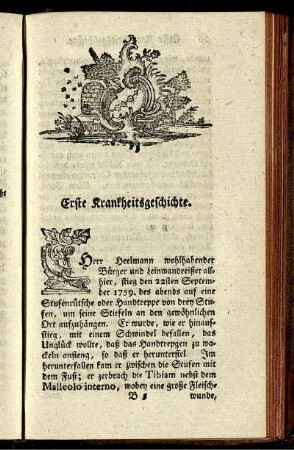 Erste Krankheitsgeschichte.