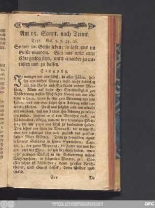 Am 15. Sonnt. nach Trinit. Text. Gal. 5. v. 25. 26.