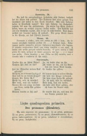 Lição quadragesima primeira. - Dos pronomes (Fürwörter).