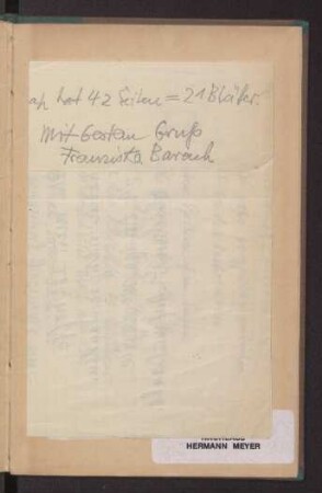 Brief an Herrmann Meyer