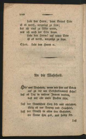 An die Wahrheit