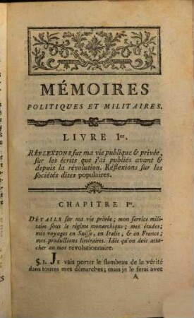 Memoires politiques et militaires