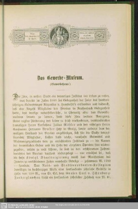 Das Gewerbe-Museum (Gewerbehaus)