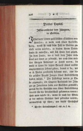 Drittes Capitel. Jesus erscheint den Jüngern, in Galiläa
