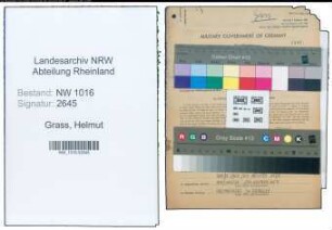 Entnazifizierung Helmut Grass , geb. 24.03.1912 (Zollinspektor)