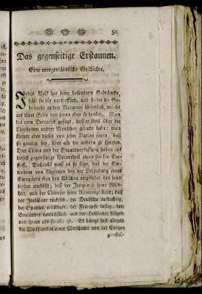 Das gegenseitige Erstaunen. Eine morgenländische Geschichte.