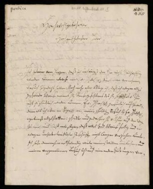 Brief von Daniel Wilhelm Triller an Johann Friedrich von Uffenbach. Usingen, 18.4.1736