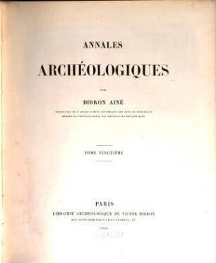 Annales archéologiques. 20. 1860