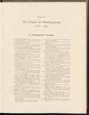 II. Chronologisches Verzeichnis.