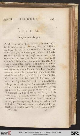 Sect. VI: Metaphor and Allegory