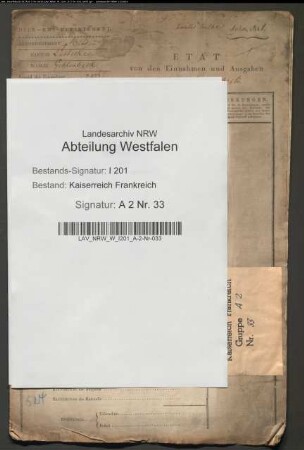 Etat der Commüne Gehlenbeck für das 2. Semester 1811.