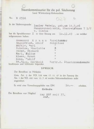 Immler, Hedwig