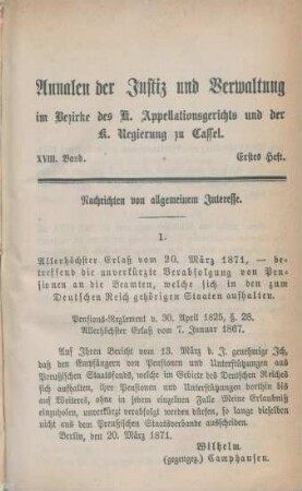 Nachrichten von allgemeinem Interesse