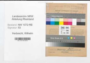 Entnazifizierung Wilhelm Herbrecht , geb. 05.05.1890 (Angestellter)