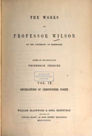 The works of Professor Wilson, 9