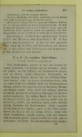 17 u. 18. Die reußischen Fürstenthümer