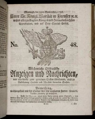 No. 48. Montags, den 29ten November, 1756.