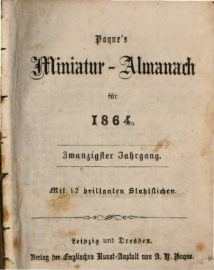 Payne's Miniatur-Almanach. 20. 1864