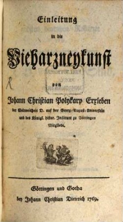 Einleitung in die Vieharzneykunst