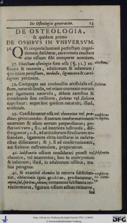 De Osteologia, et quidem primo De Ossibus In Universum.