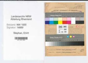 Entnazifizierung Erich Stephan, geb. 04.10.1901 (Ingenieur)