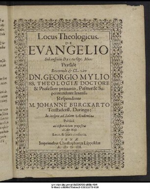 Locus Theologicus. De Evangelio