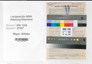 Entnazifizierung Wilhelm Mayer , geb. 02.11.1890 (Maschinist)