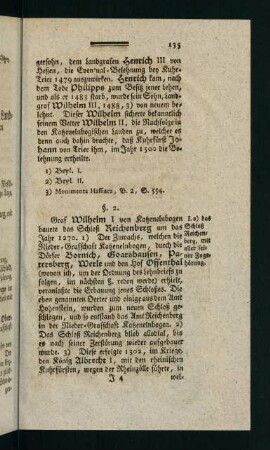 135-140, §2. I.a) Das Schloß Reichenberg, mit aller seiner Zugehörung - §5. I.g) Die Nutzung des Salmenfangs am Rhein, bey Broubach