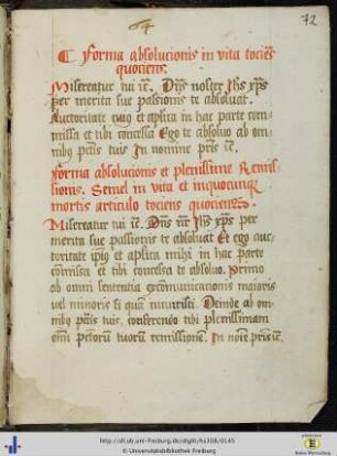[72r] Absolutionsformeln.