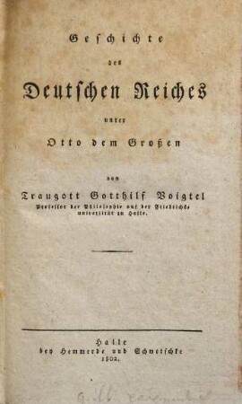 Geschichte des Deutschen Reiches unter Otto dem Großen