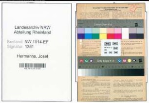 Entnazifizierung Josef Hermanns , geb. 20.08.1910 (Autoschlosser)