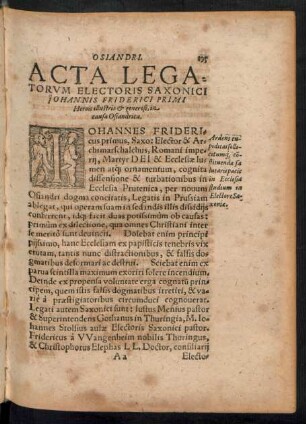 Acta Legatorum Electoris Saxonici Iohannis Friderici Primi ...