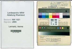 Entnazifizierung Aenne Lennartz , geb. 10.11.1905 (Gastwirtin)