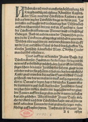 Nachmalen vil unnd mancherley beschreybung/ der Kriegßhandlung und rüstung ...