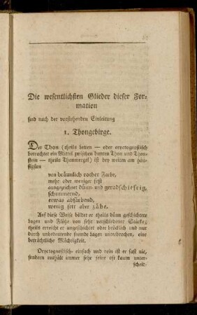 [I.] Die wesentlichsten Glieder dieser Formation