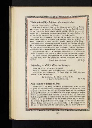 Beschießung der Städte Görz und Rovereto.