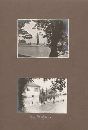 oben: Blick auf die Anlegestelle von Mainau unten: Hafen der Insel Mainau
